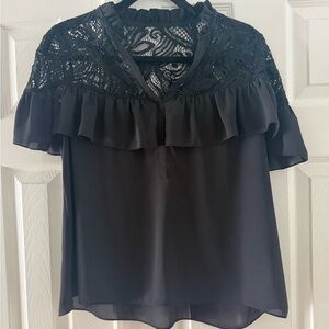 Lilly Pulitzer Black Lace Blouse